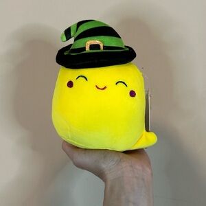 Squishmallow 6.5 inch Miss chatty Yellow Plush Toy with Witch Hat